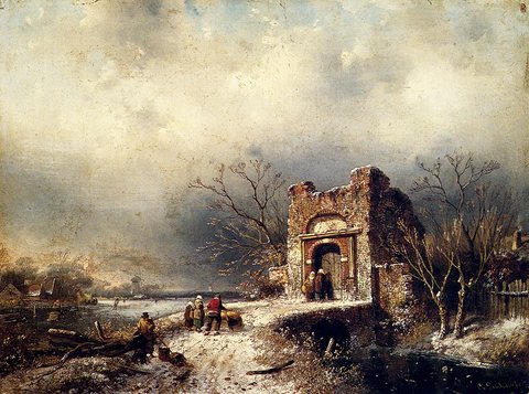 Villagers On A Frozen Path