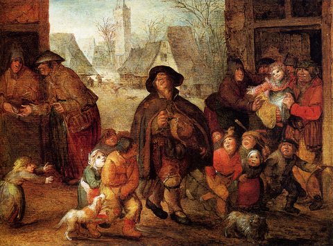 Vinckboons David The Blind Hurdy Gurdy Player