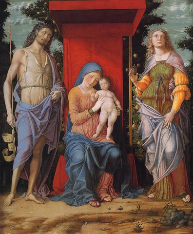 Virgin and child with the Magdalen and St John the Baptist Manteg