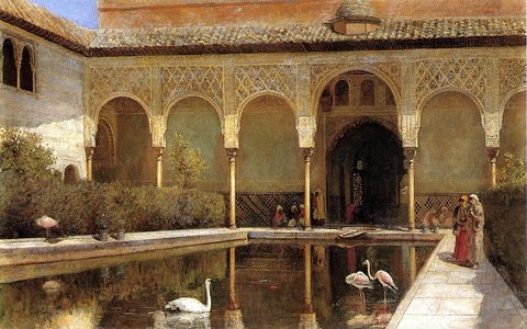 Weeks Edwin Lord A Court in The Alhambra in the Time of the Moors