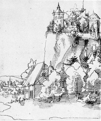 Wolf Landscape with Castle