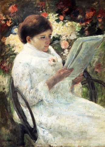 Woman Reading In A Garden