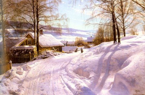 Monsted Peder On The Snowy Path