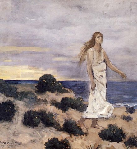 Chavannes Pierre Puvis Woman By The Sea