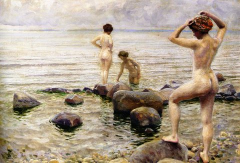 Paul Fischer Bedende Kvinder (A Morning Dip)
