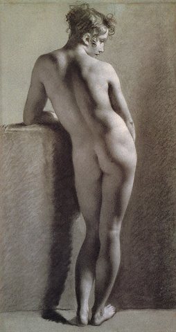 Proud-hon Pierre Paul Standing Female Nude Seen from the Back