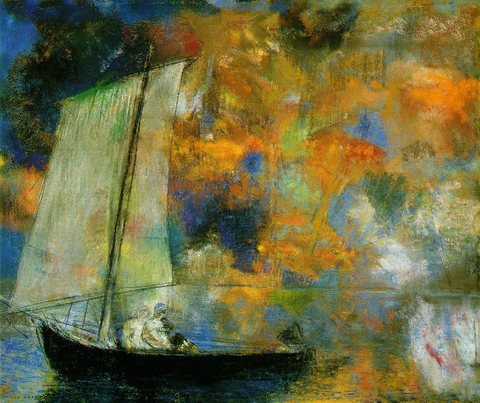 redon flower-clouds