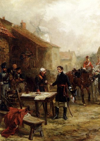 Wellington And Blucher Meeting Before The Battle Of Waterloo