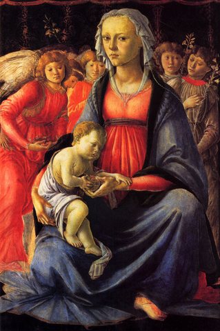 The Virgin with the child and five angels