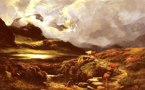 Cattle And Drovers On A Path