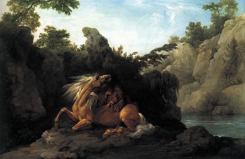 STUBBS George Lion Devouring A Horse