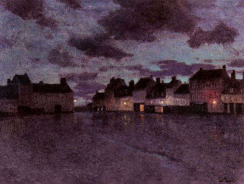 Thaulow Frits Marketplace In France After A Rainstorm