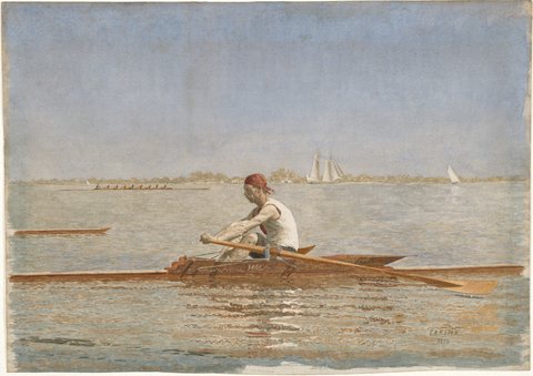 John Biglin in A single Scull