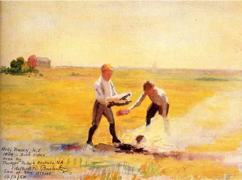 Thomas P Boys by a Fire