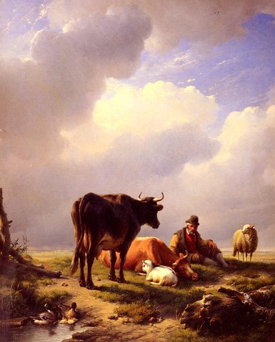 Joseph A farmer At Rest With His Stock