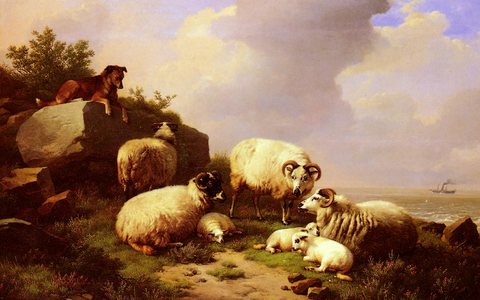 Joseph Guarding The Flock By The Coast