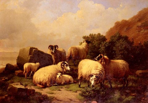 Joseph Sheep grazing By The Coast