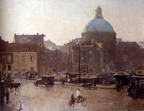 Cornelis View Of The Singel Amsterdam With The Koepelkerk Beyond