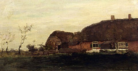 Jan Hendrik A Farmhouse In A Polder Landscape