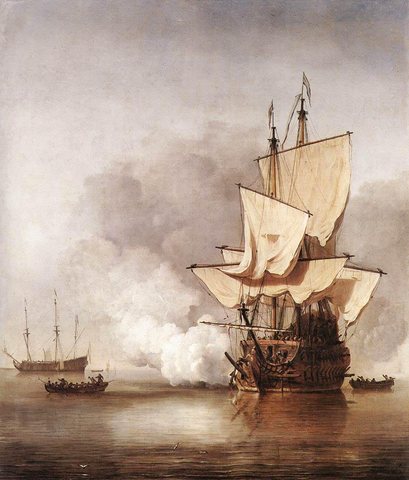 VELDE Willem van de the Younger The cannon Shot