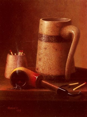 William M Still Life Pipe And Mug