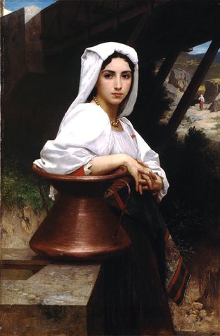 Jeune italienne puisant de leau