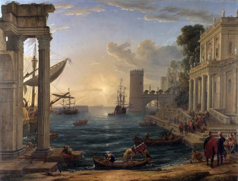 Claude Lorrain - Seaport with the Embarkation of the Queen of Sheba - WGA05002.jpg