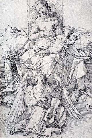 The Madonna And Child With A Music Making Angel