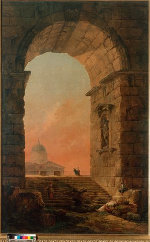 Landscape with an Arch and The Dome of St Peter's in Rome