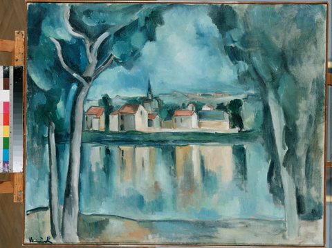 Town on the Bank of a Lake