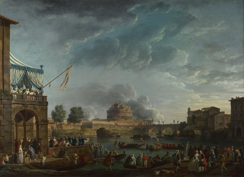 A Sporting Contest on the Tiber at Rome