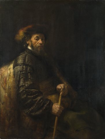 A Seated Man with a Stick
