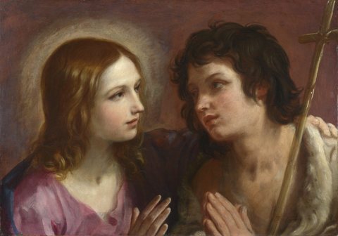 Christ embracing Saint John the Baptist