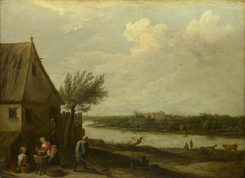 David Teniers II (1610-1690) - A Cottage by a River with a Distant View of a Castle - NG861 - National Gallery.jpg