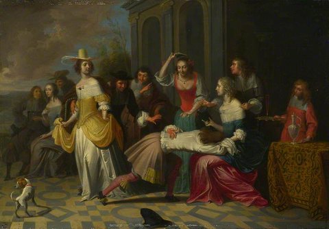Hieronymus Janssens (1624-1693) (follower of) - Ladies and Gentlemen playing La Main Chaude - NG4976 - National Gallery.jpg