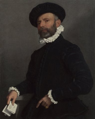 Giovanni Battista Moroni - Portrait of a Man holding a Letter ('L'Avvocato') - Google Art Project.jpg