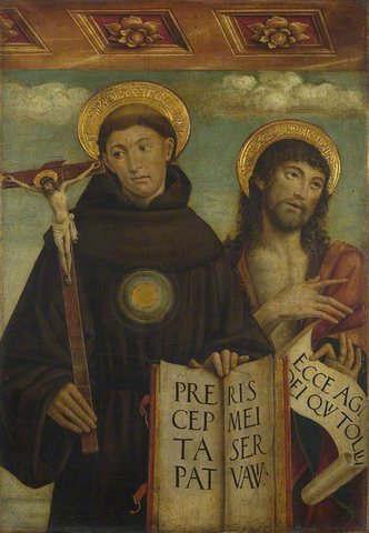 Giovanni Martino Spanzotti (active 1480-c.1523) - Saints Nicholas of Tolentino and John the Baptist - NG1201 - National Gallery.jpg