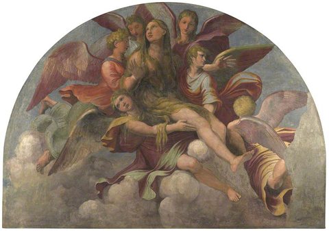 Gianfrancesco Penni (c.1496-c.1528) - Saint Mary Magdalene borne by Angels - NG225 - National Gallery.jpg