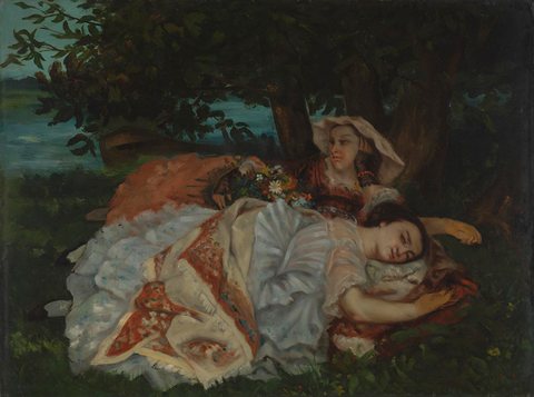 Young Ladies on the Bank of the Seine, before 1857.jpg