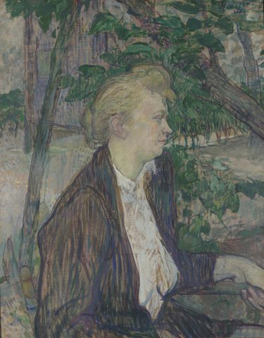 Woman seated in a Garden