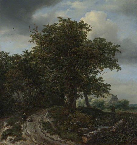 Jacob van Ruisdael (1628-1629-1682) - A Road winding between Trees towards a Distant Cottage - NG988 - National Gallery.jpg