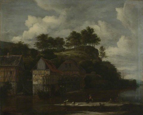 Jacob van Ruisdael (1628-1629-1682) - Three Watermills with Washerwomen - NG989 - National Gallery.jpg
