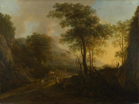 A Rocky Landscape with an Ox-cart
