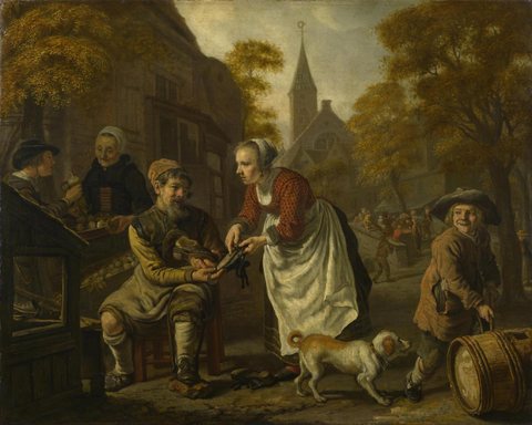 A Village Scene with a Cobbler