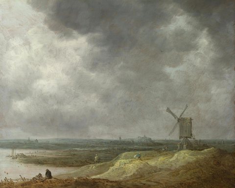 A Windmill by a River
