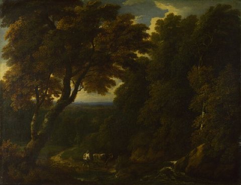Jan Baptist Huysmans - A cowherd in a wooded landscape.jpg