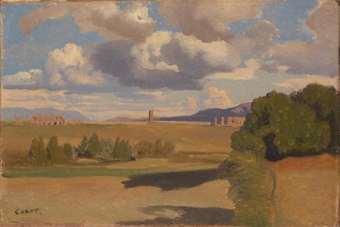 The Roman Campagna, with the Claudian Aqueduct
