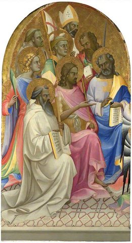 Lorenzo Monaco (c.1370-1425) - Adoring Saints, Left Main Tier Panel - NG215 - National Gallery.jpg
