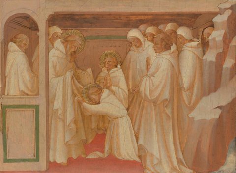 Saint Benedict admitting Saints into the Order