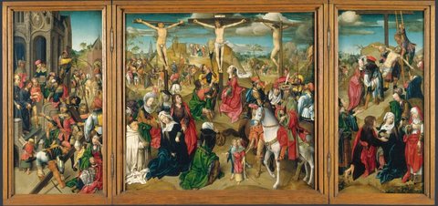 Maître de Delft Triptyque Crucifixion - National Gallery.jpg